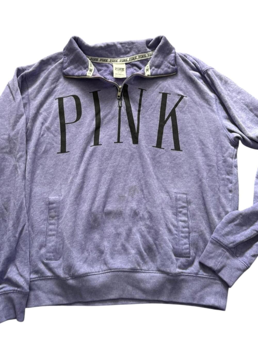 Victoria’s Secret PINK Purple Quarter Zip Pullover Sweatshirt Women’s Small